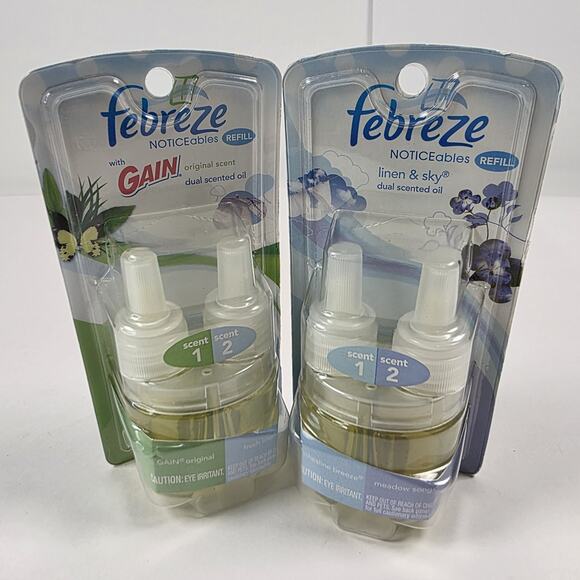 Febreze NOTICEables Gain Original & Fresh Linen Scented Oil Refills Lot of 2 - Picture 1 of 9